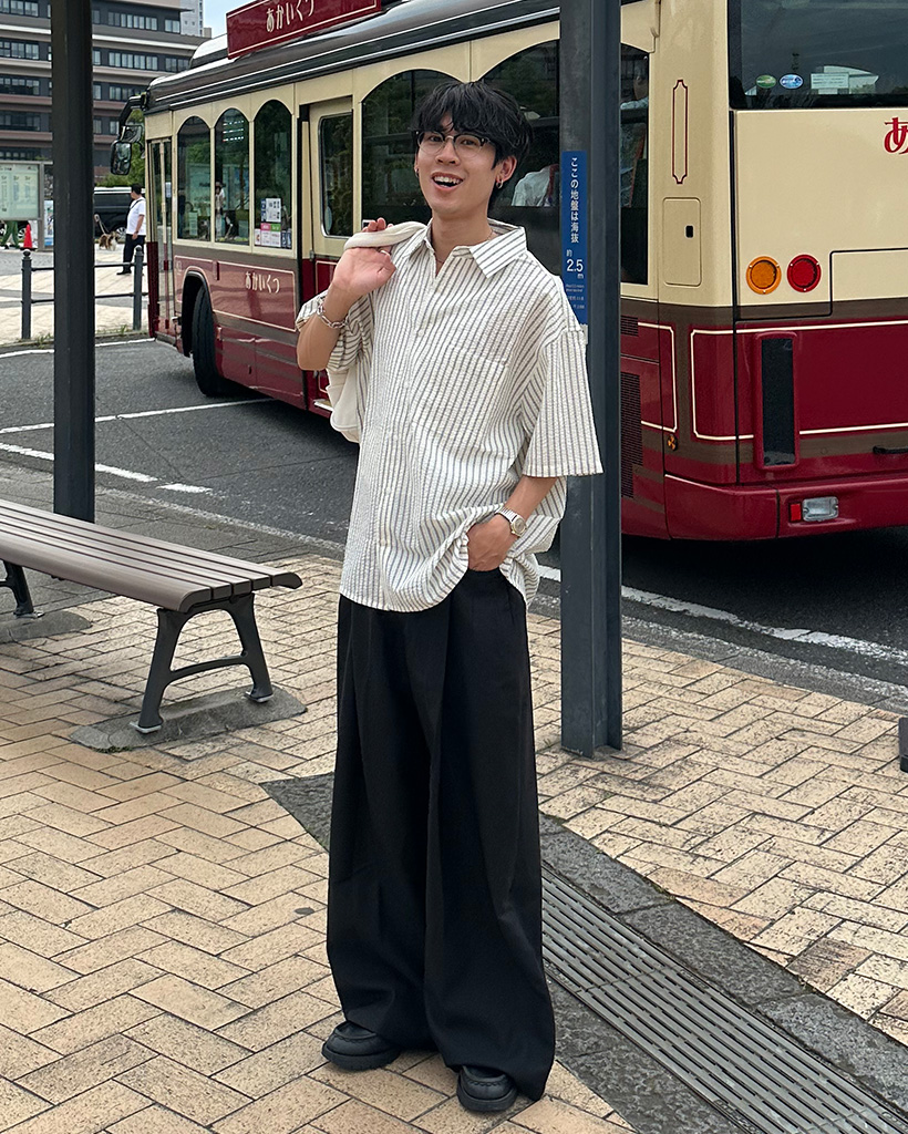 ストライプパターン半袖シャツ | ファッション通販サイト NUGU