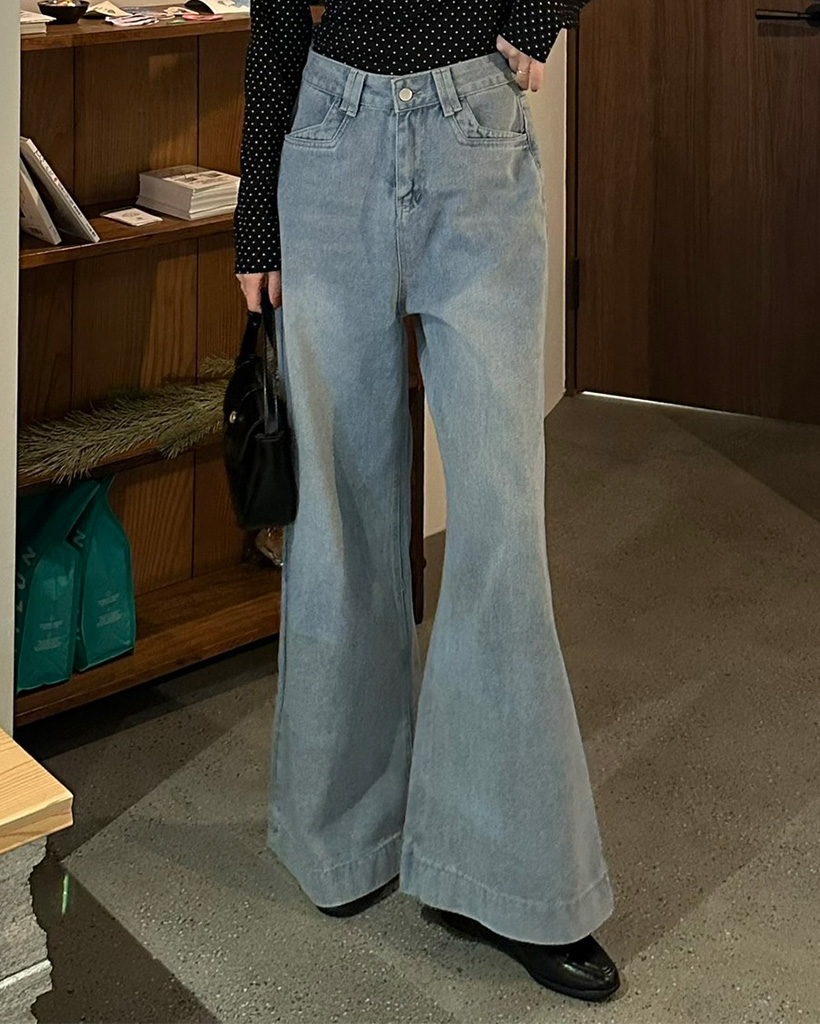 変形ワイドフレアブーツカットデニム 楽天市場】フレアパンツ デニム レディース 大きいサイズ