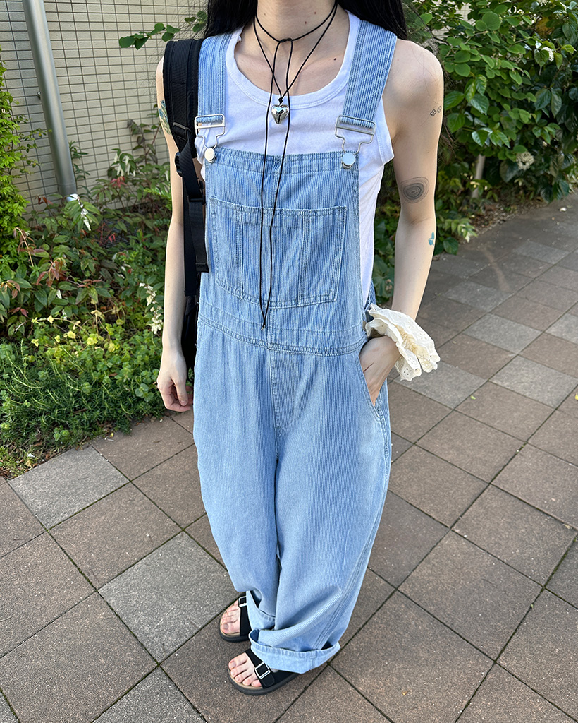 ストライプデニムサスペンダーパンツ | ファッション通販サイト NUGU