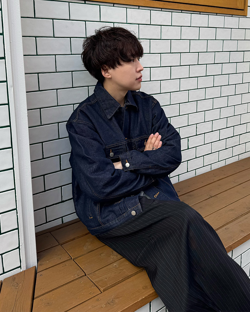 ステッチディテールデニムジャケット