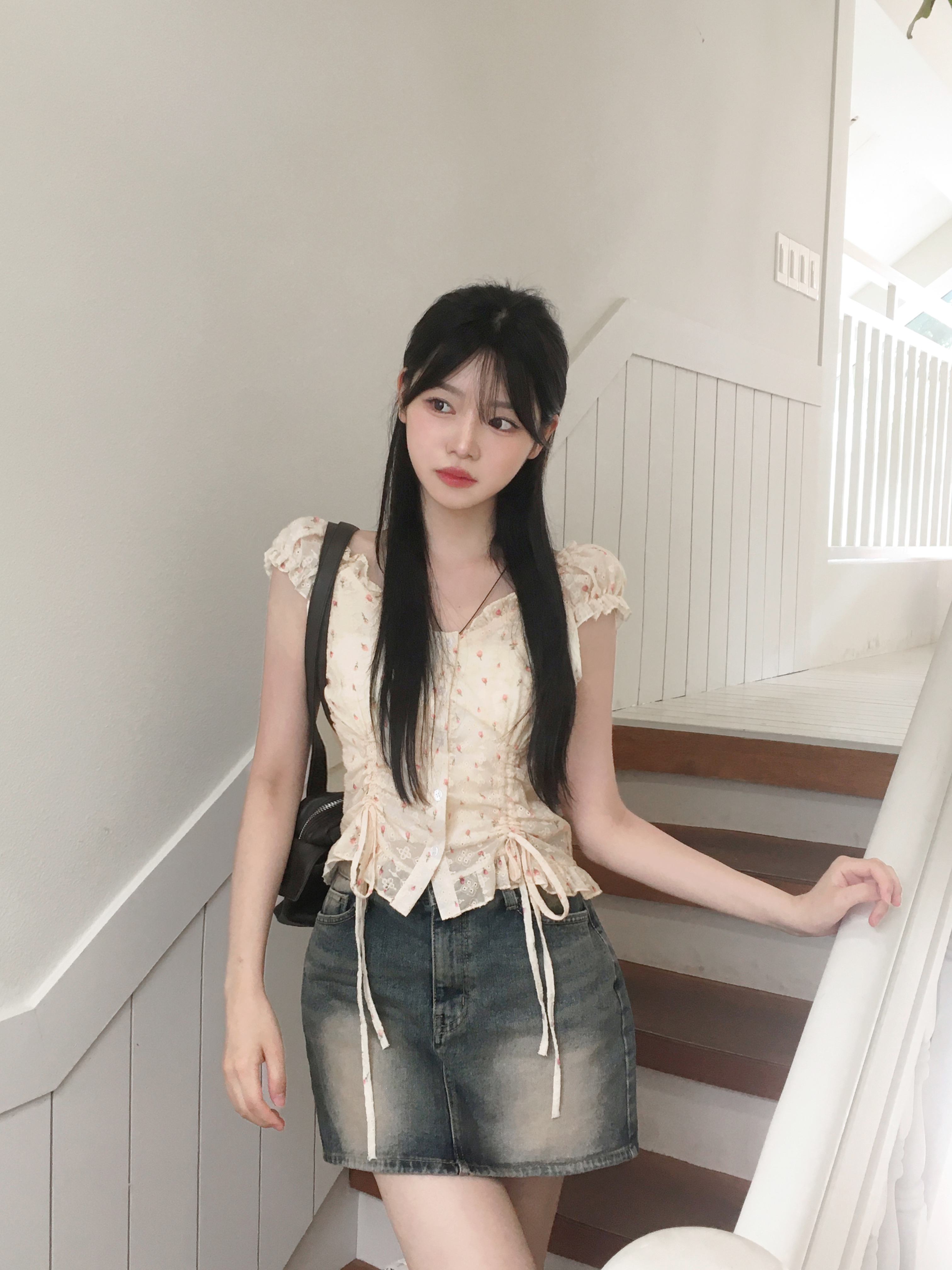 トップス saruwa2 ZW COLLECTION DENIM TIE SHIRT - Blue | ZARA United States