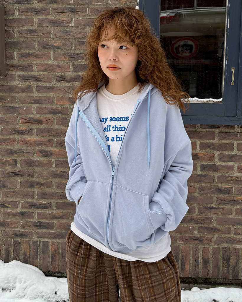 カラーパーカージップアップ