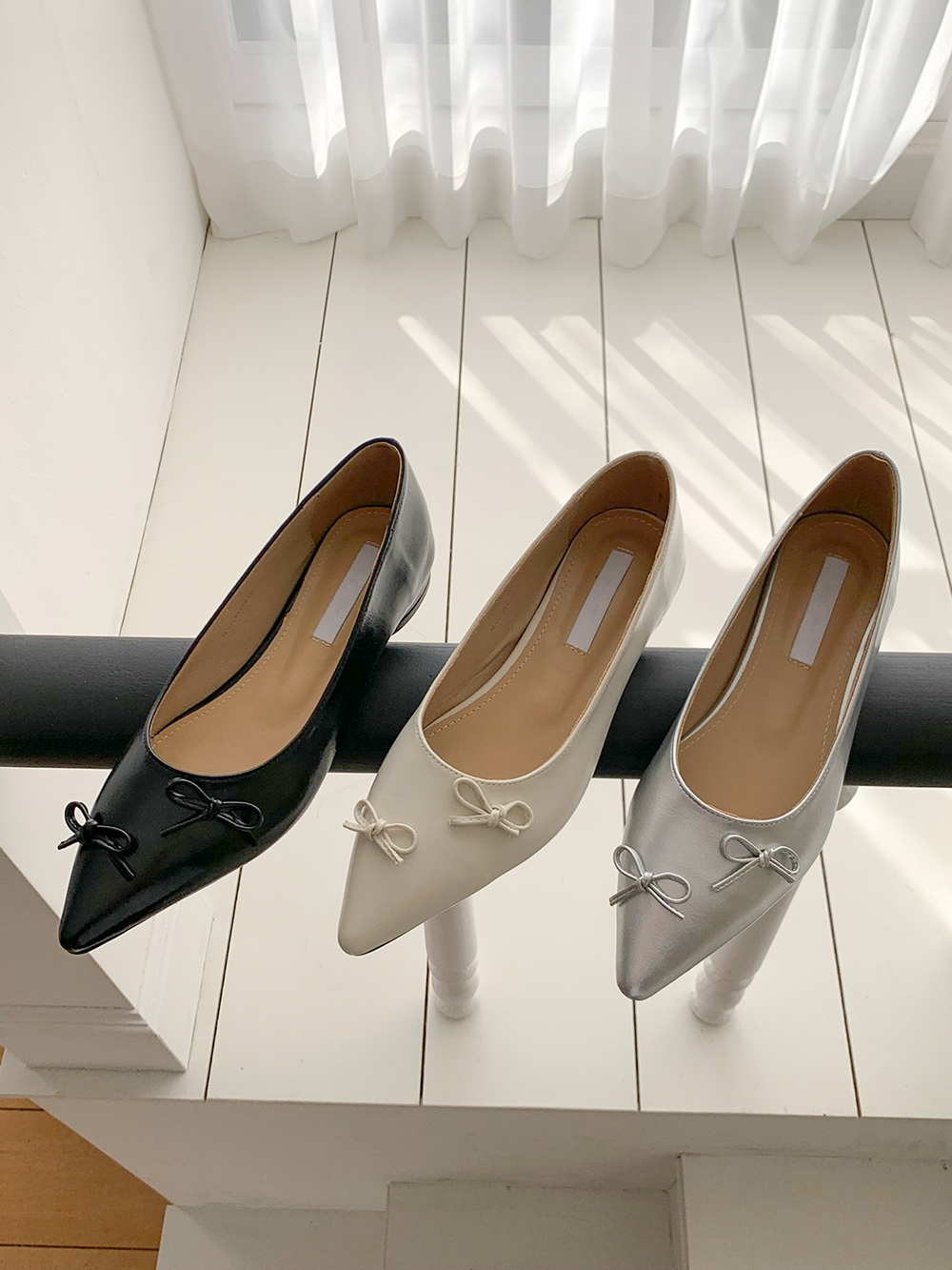 2cm]ポインテッドトゥダブルリボンシューズ | ファッション通販サイト NUGU