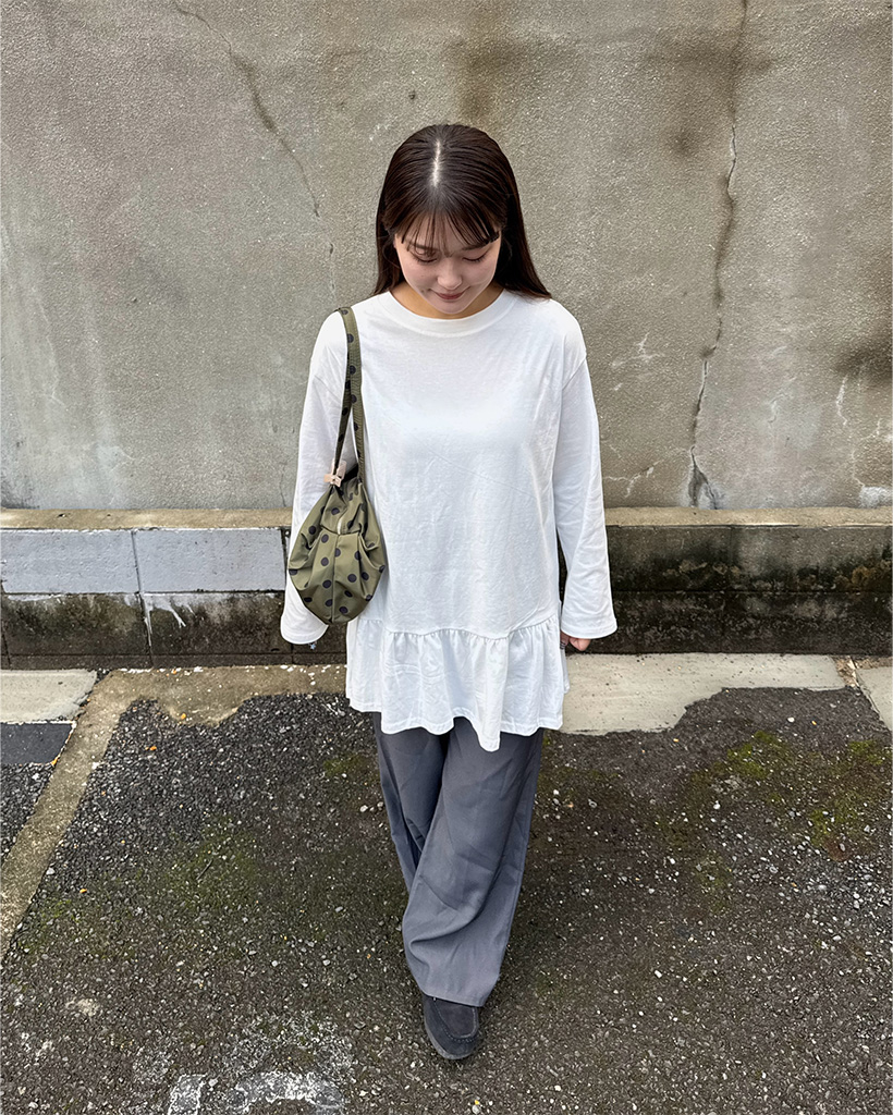 フリルレイヤードロングTシャツ