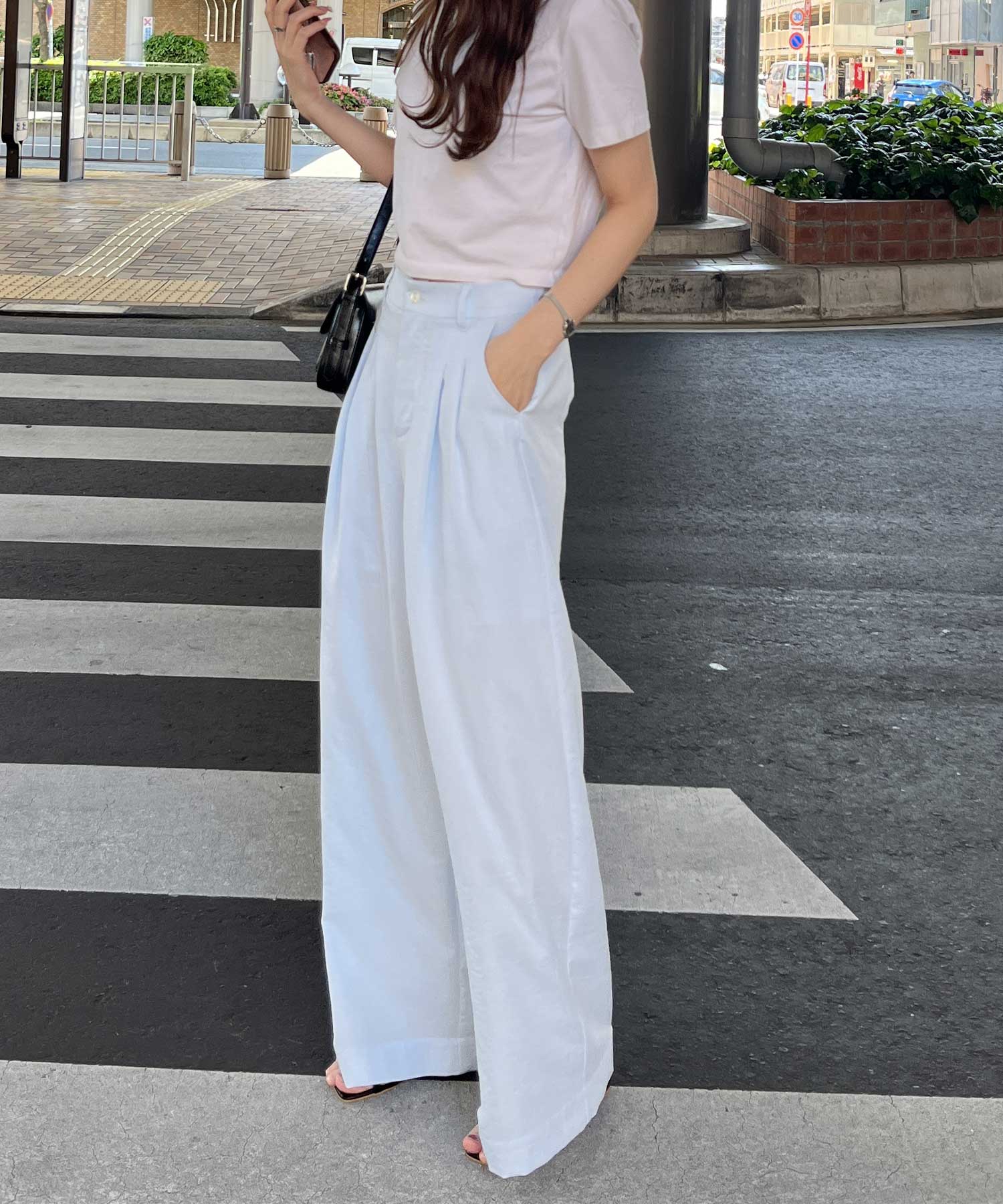 新品タグ付きSpick & Span ホワイト36ハイウェスト　ワイドパンツ ハイウエストスラックスタックワイドパンツ | ファッション通販サイト NUGU