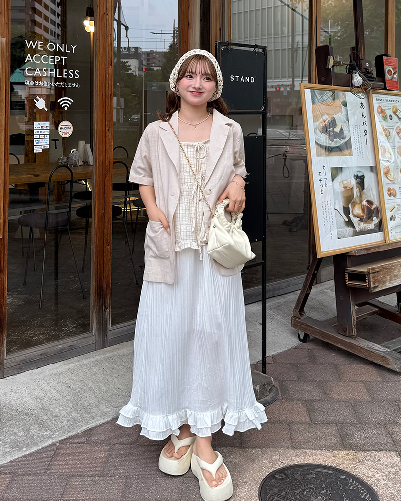 ENFOLD エンフォルド　アシンメトリー　スカート ロング　白 BOX－PLEATS SKIRT（300HS131－1730