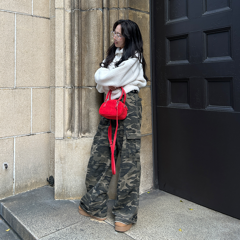 北欧発★NA-KD★スウェード トート Suede Tote Bag Beige | NA-KD