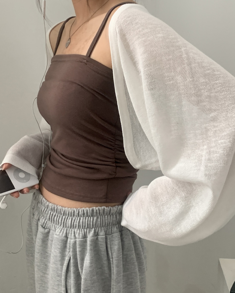 riuクロップド ボレロ ニットブラウス 5color]シースルークロップドニットボレロ | ファッション通販
