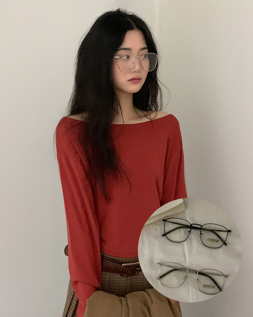 ヴィンテージシンプルシルバーメガネ