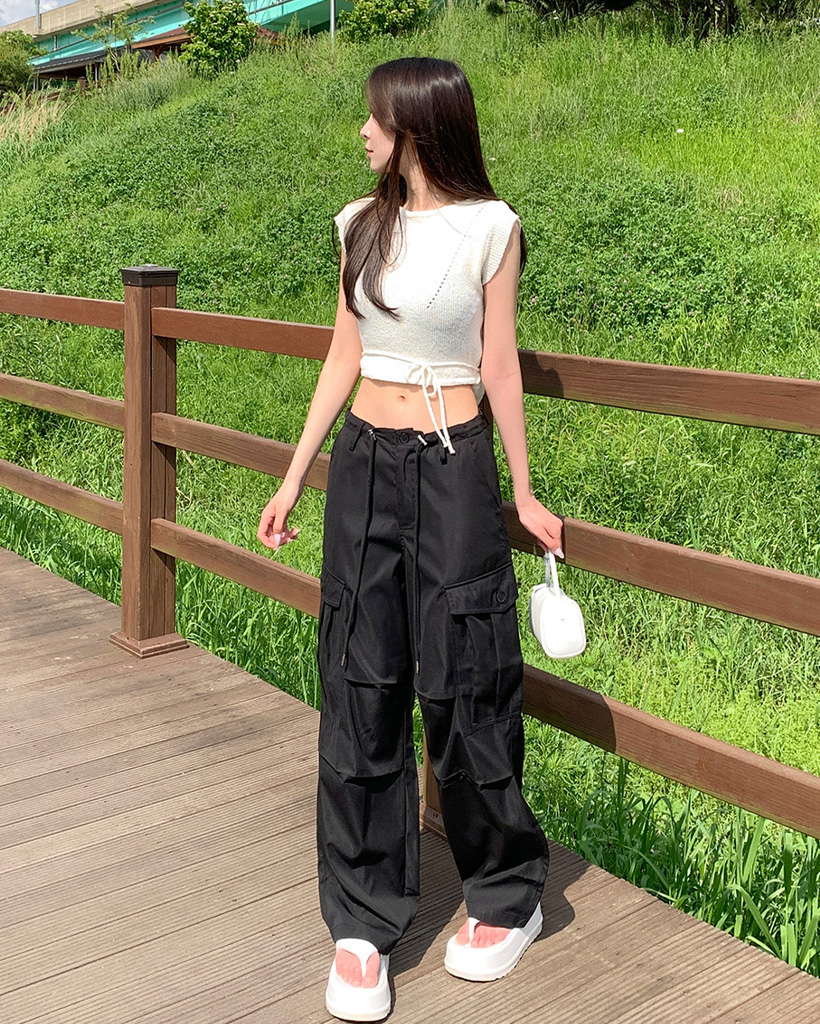 ストリングバルーンナイロンカーゴパンツ | ファッション通販