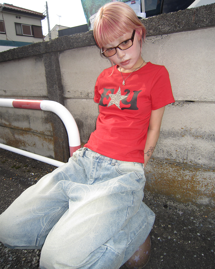 Fancy Club X haku] Angel Vintage Washing Pintuck Pants (Blue