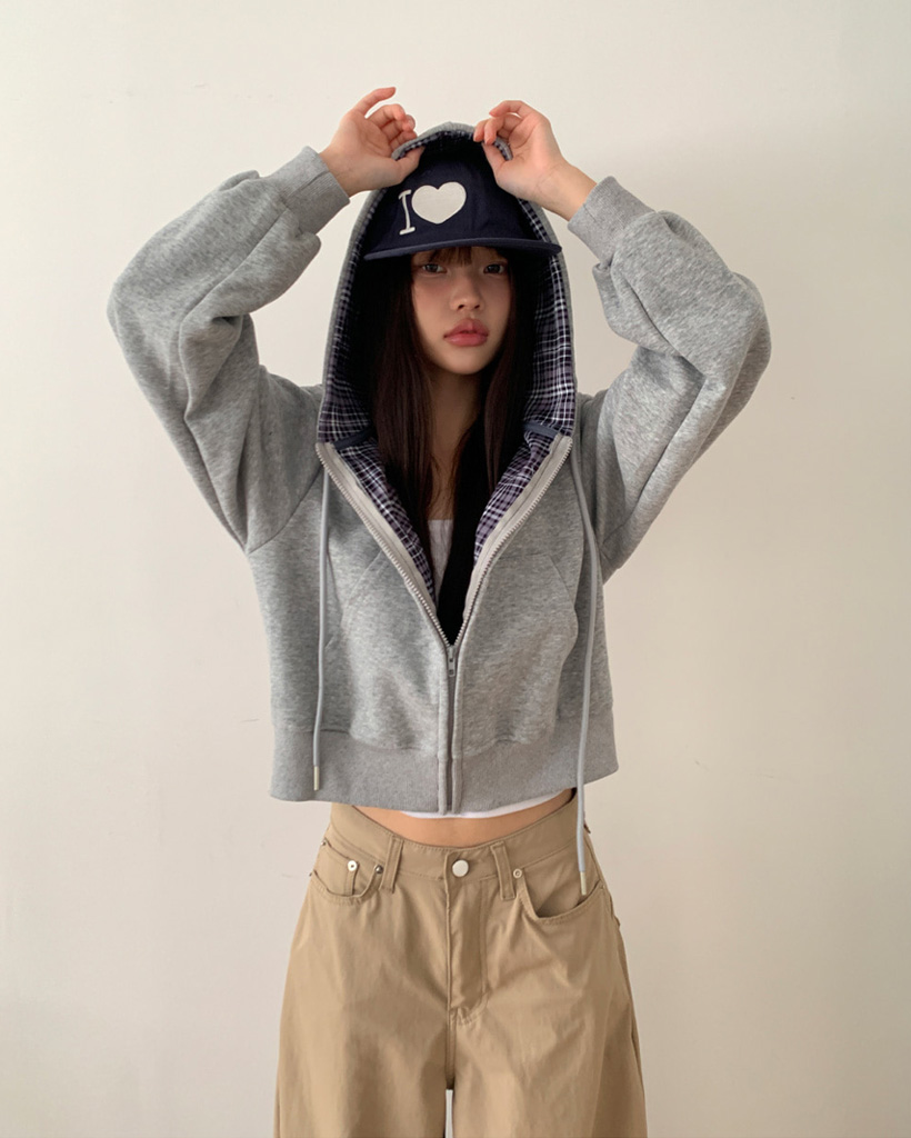 チェックバイカラーパーカー (5color) | ファッション通販サイト