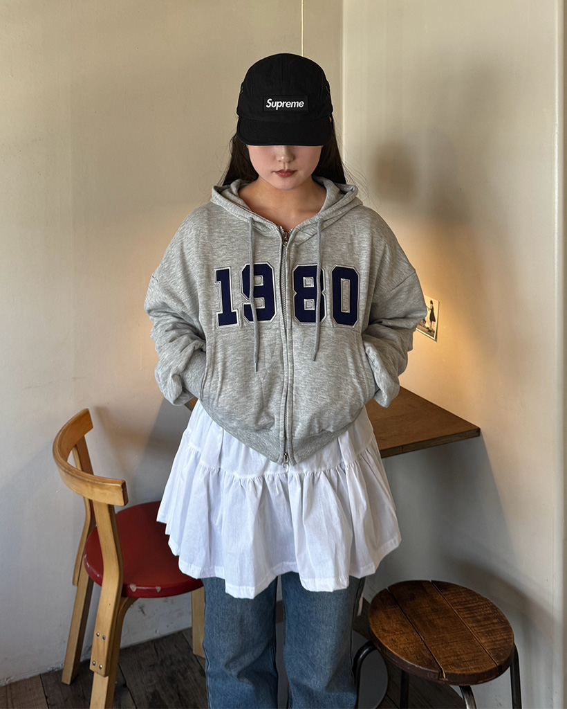 1980 刺繍ダブルジップパーカー | ファッション通販サイト NUGU