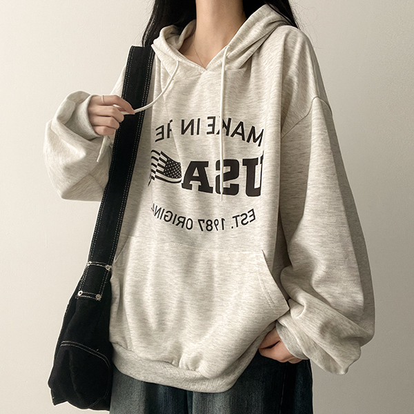 AMERICANA パープル フード付きパーカー　未使用 antiqua フード付きパーカー パーカー レディース トップス 半袖