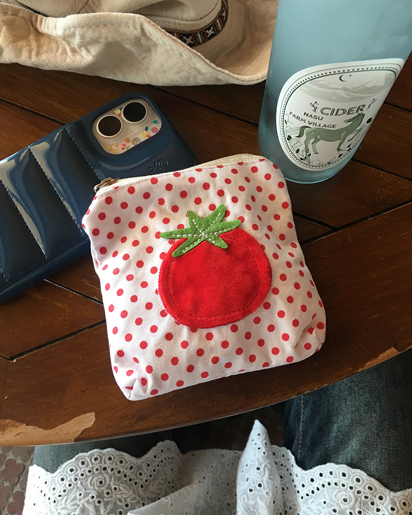 ドットトマトスクエアミニポーチ
