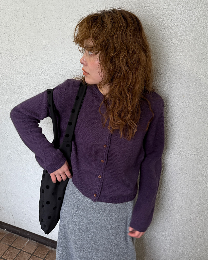 ラウンドネックニットカーディガン