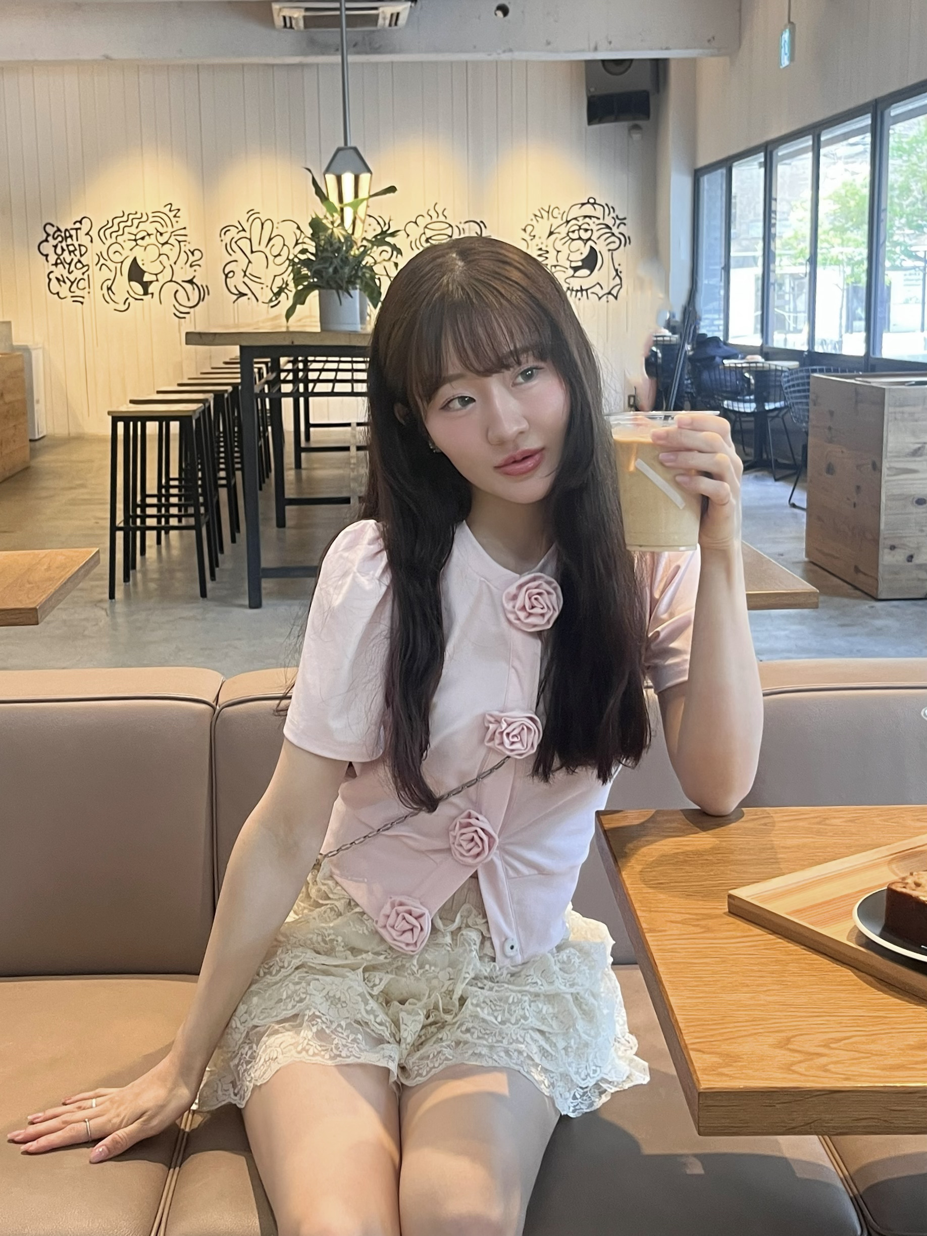 Rose flower motif short sleeve cardigan | ファッション通販