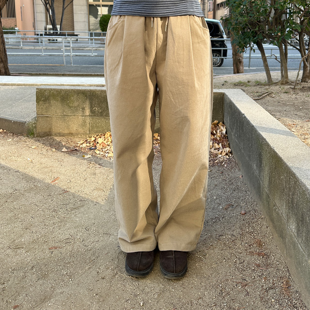 [秋再入荷]カジュアルウエストゴムコットンパンツ