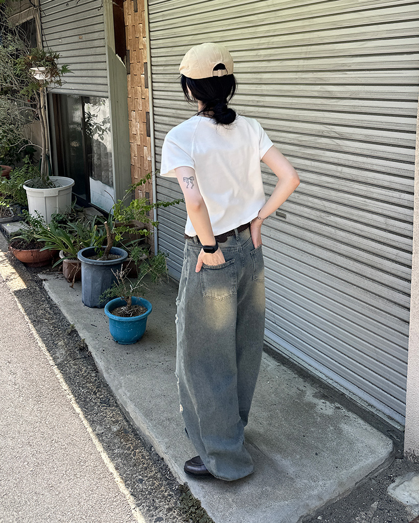 ヴィンテージデストロイドデニムパンツ | ファッション通販サイト NUGU