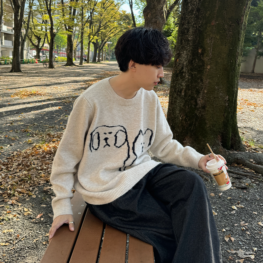 専用【現行品/美品】ラルディーニ　リネンコットン　ストライプニット　ベージュ　M 先染め オーガニックコットンリネン クラシカルストライプ