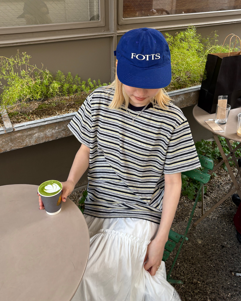 バストステッチミックスボーダーハーフTシャツ