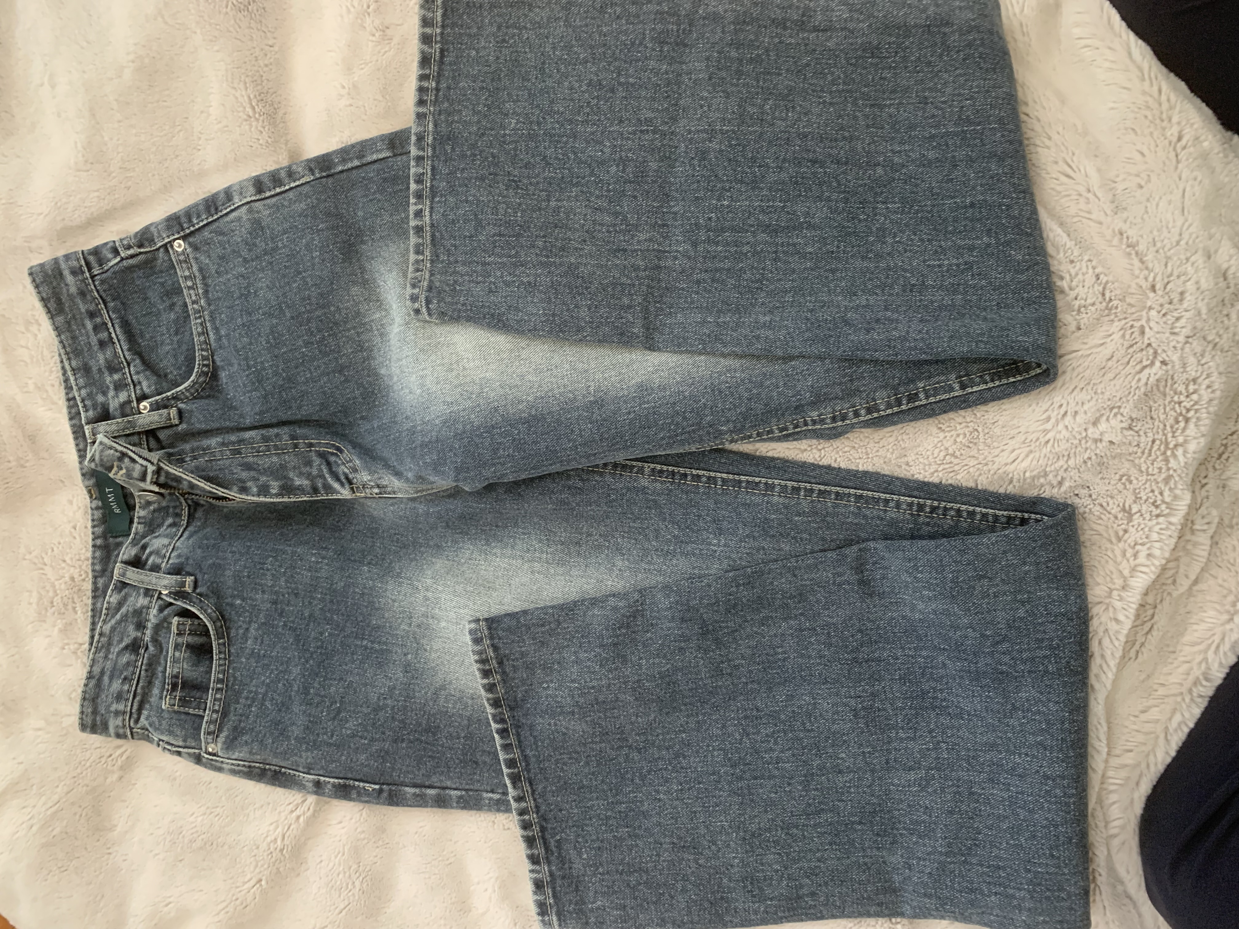 FACADE PATTERN ダークブルーワイドレッグデニムパンツ スター ワイドレッグデニムパンツ - ブルー | ZARA Japan / 日本
