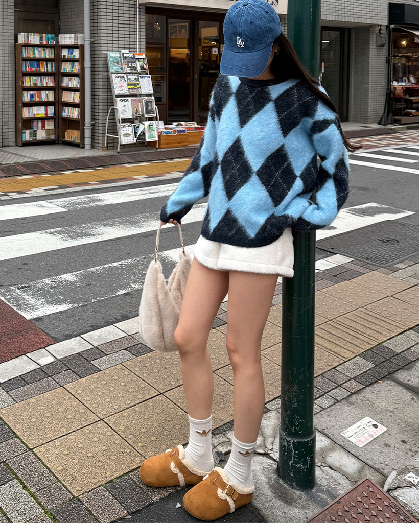 ビッグアーガイル柄ニット