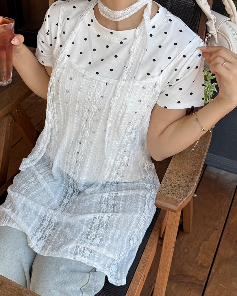 ボルカドットフレンチTシャツ＆シュシュセット | ファッション通販