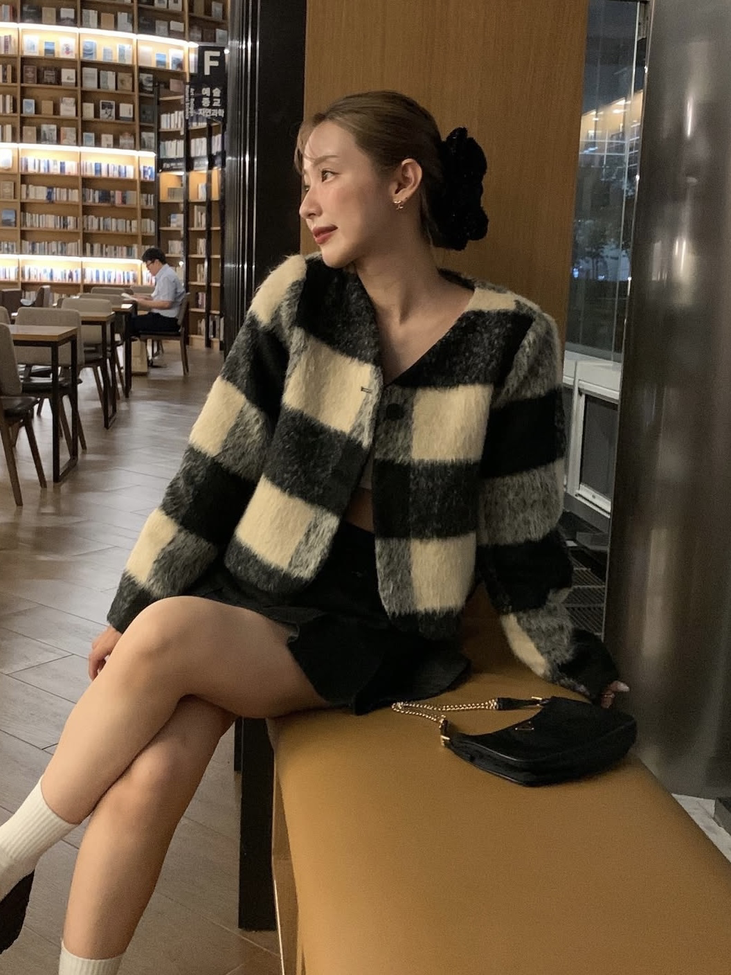 チェッククロップドジャケット