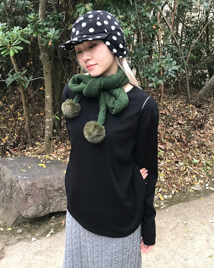 ♡ caph ♡ ぽんぽんマフラー ポンポンファーマフラー | ファッション通販サイト NUGU