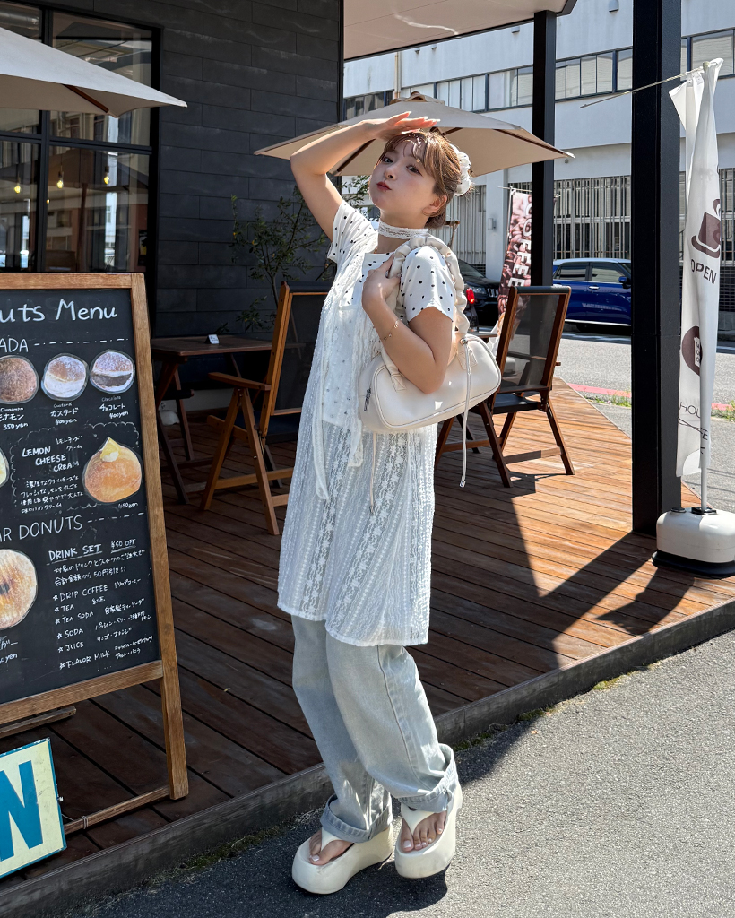 ボルカドットフレンチTシャツ＆シュシュセット | ファッション