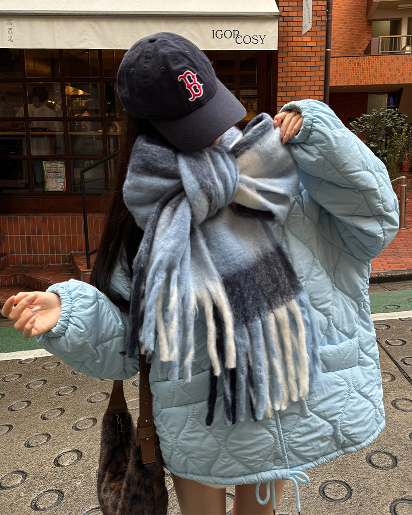 スクエアチェックマフラー