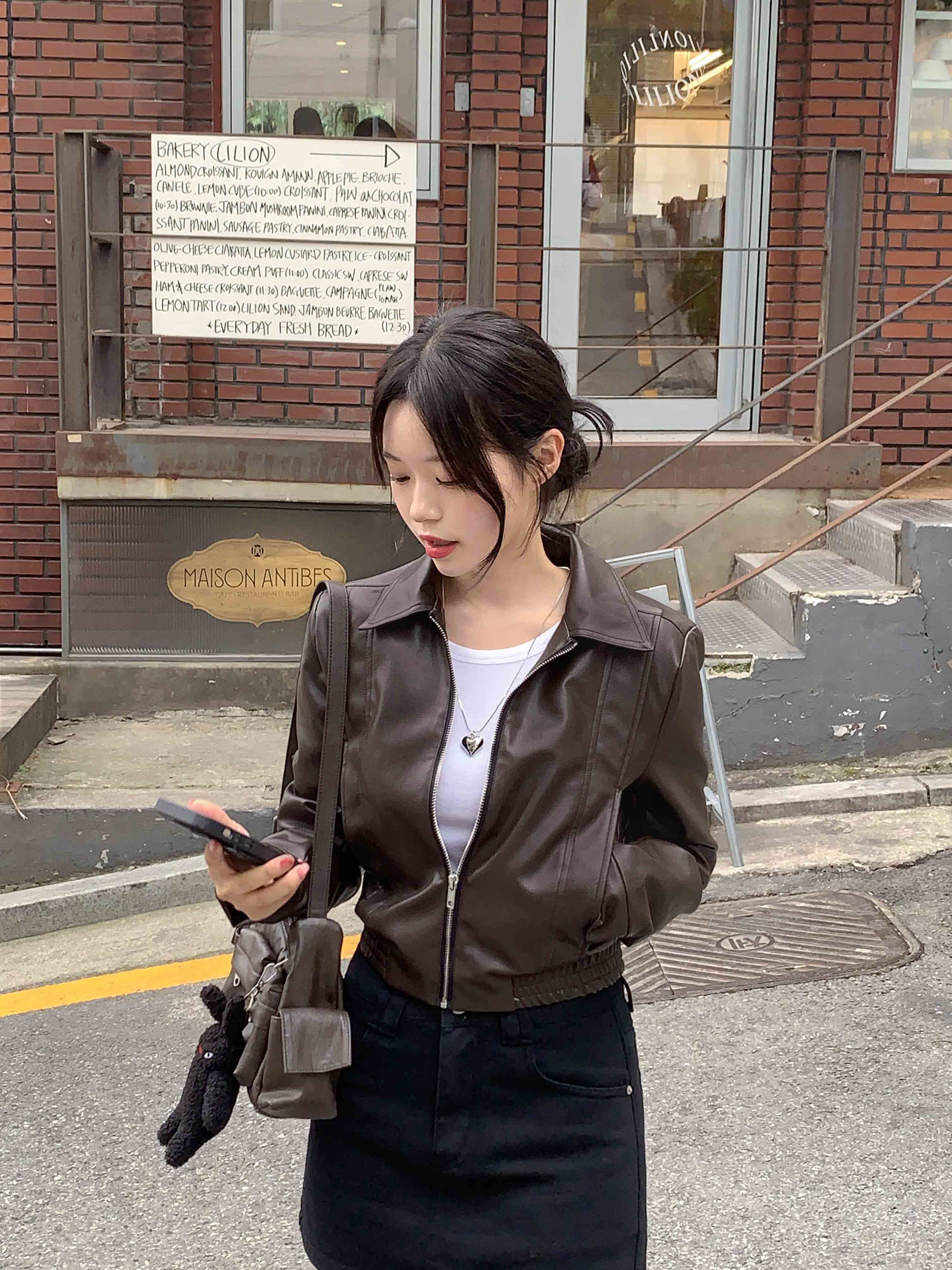 original/S,M]クロップドレザージャケット | ファッション通販