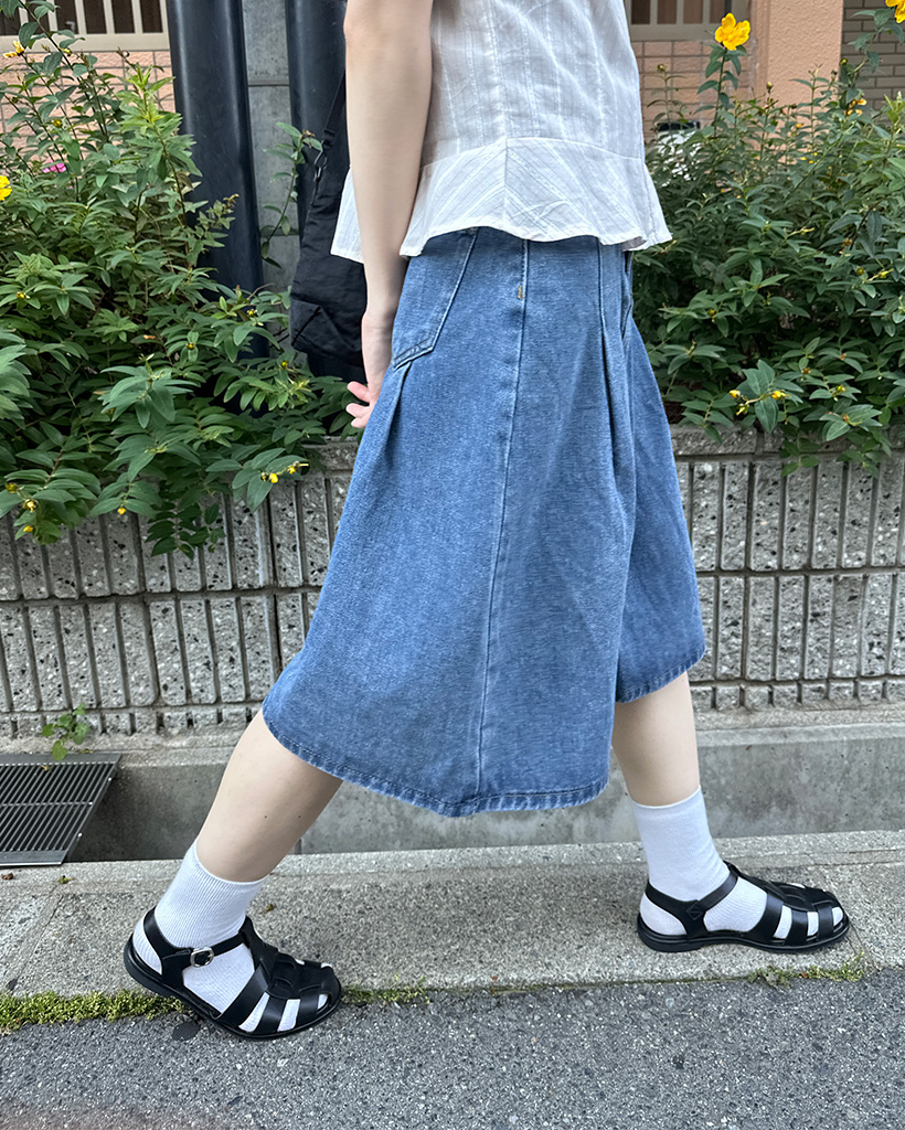 フレアデニムミドル丈スカート | ファッション通販サイト NUGU