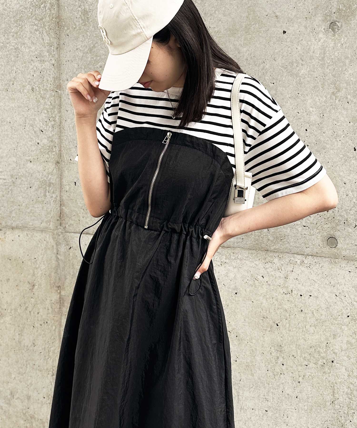 ハーフジップビスチェドッキングワンピース | ファッション通販サイト NUGU