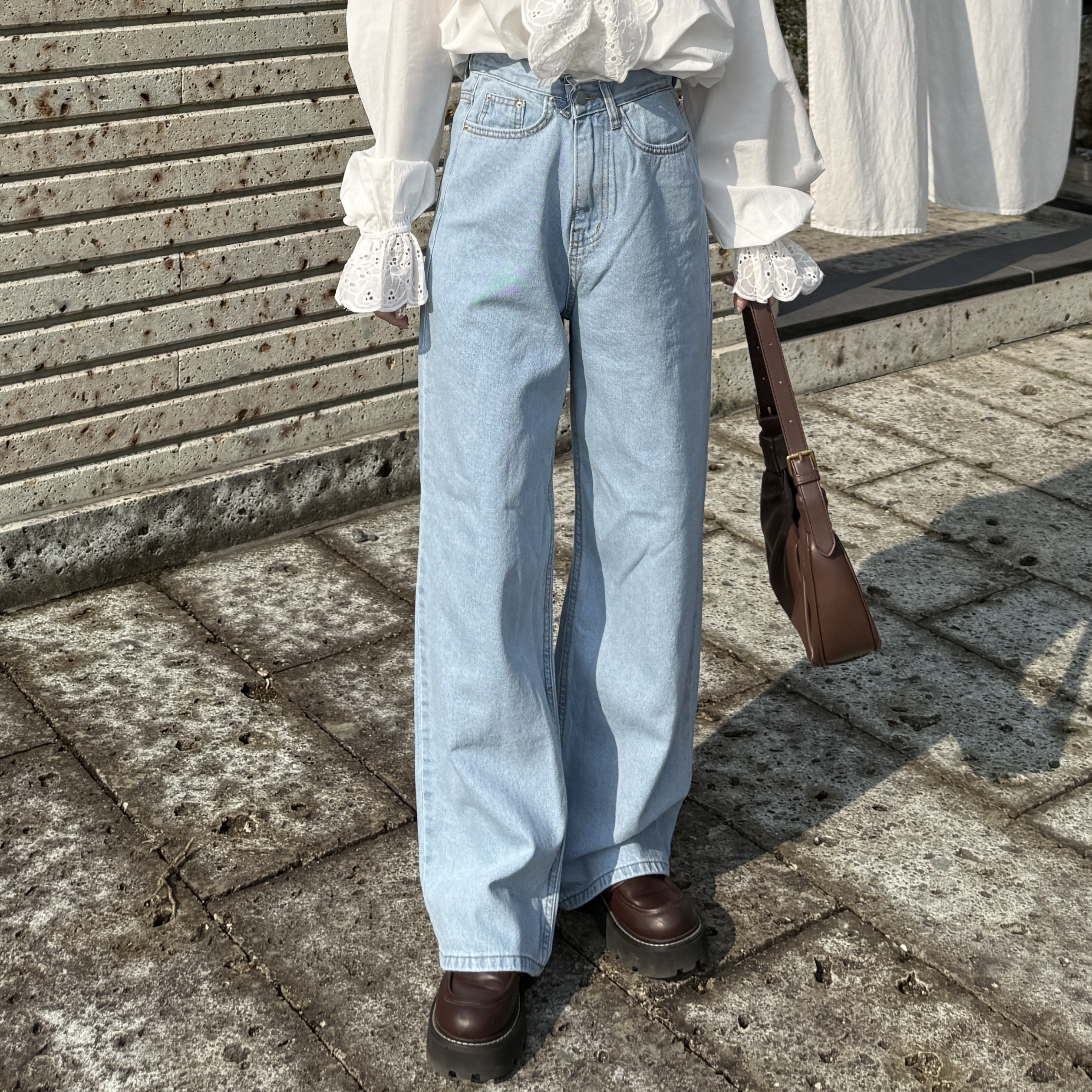 ベーシックセミワイドフィットデニムパンツ