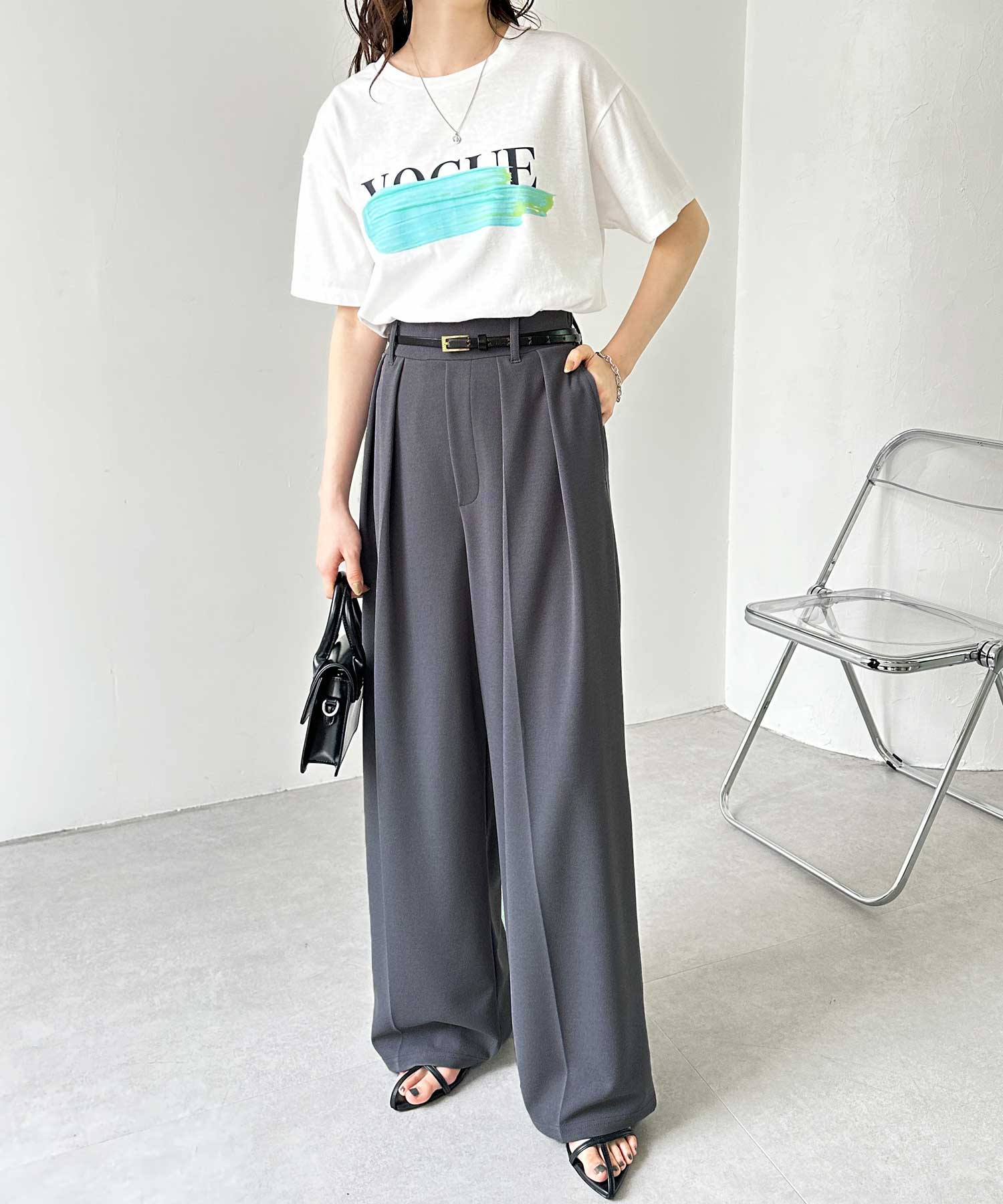 スラックス ワイドパンツ ハイウエスト 着痩せ AP STUDIO スラックス パンツ Newハイウエストワイドパンツ
