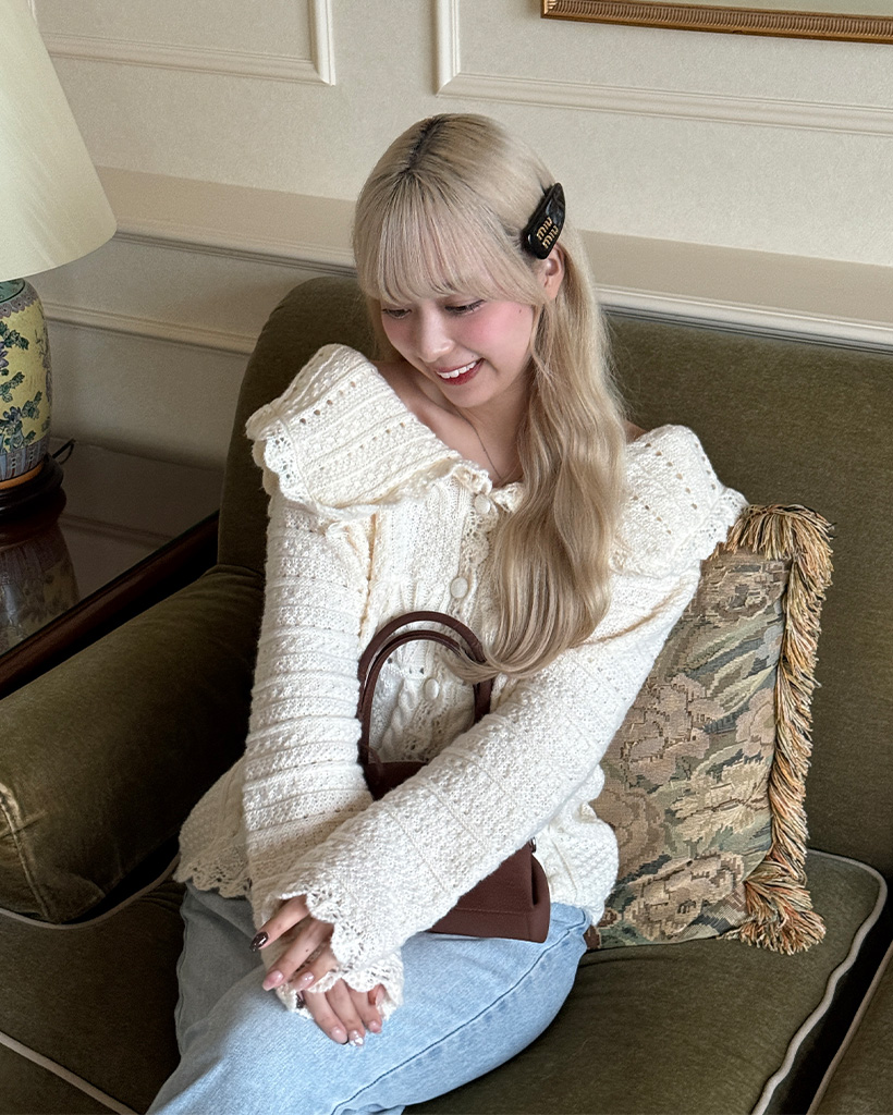 フリンジ付きフードカーディガン ベージュ natural couture（ナチュラルクチュール）の「WEB限定カラーあり