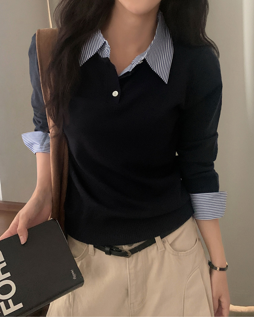 3color)シャツドッキングニット | ファッション通販サイト NUGU