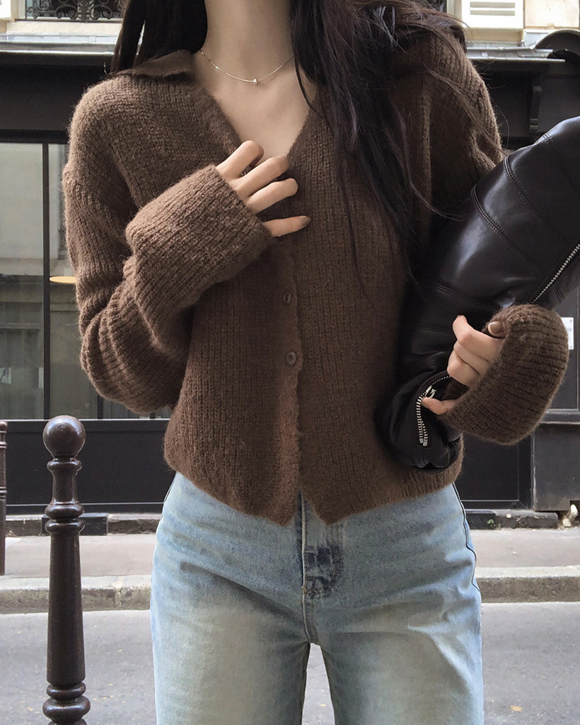 カラーニットカーディガン-4color