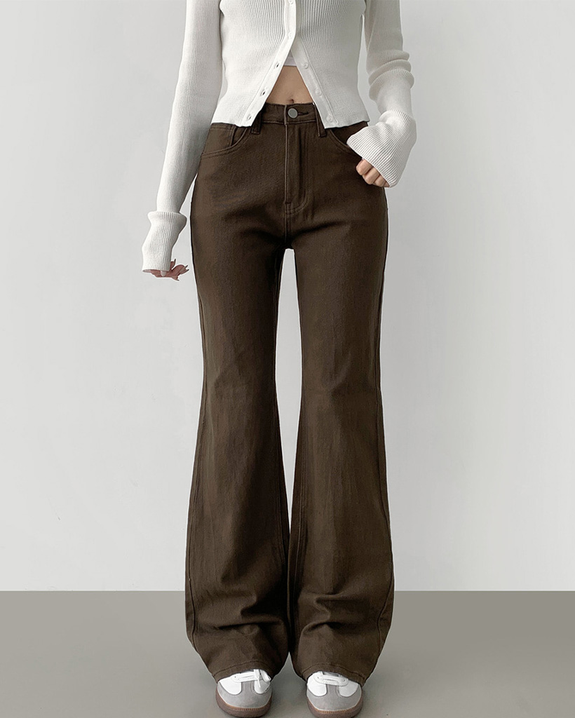 スパンゴムセミブーツカットチノパンツ