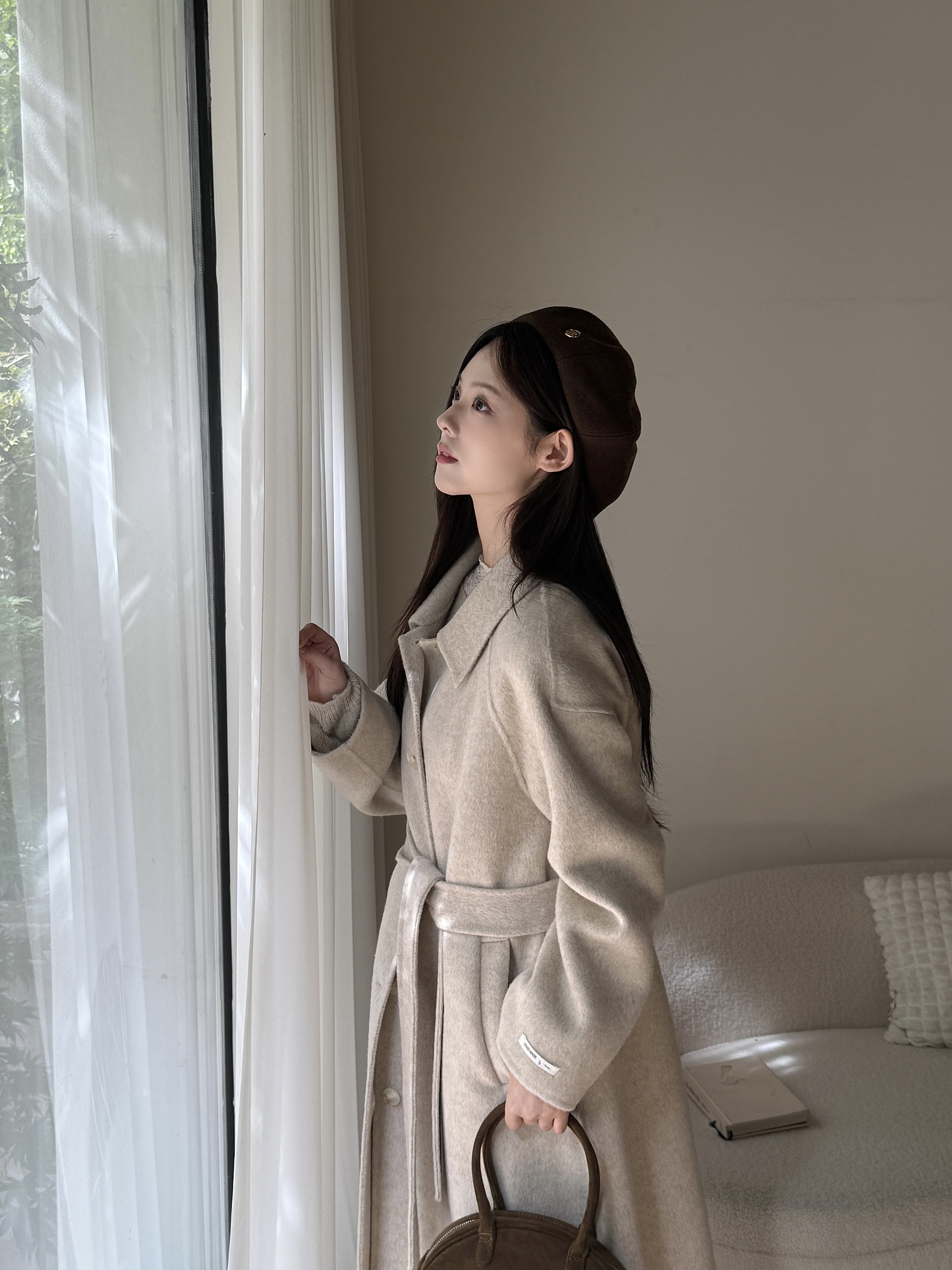 [Influencer pick] Poiten Balmacaan Handmade Long Coat (with Strap Set)