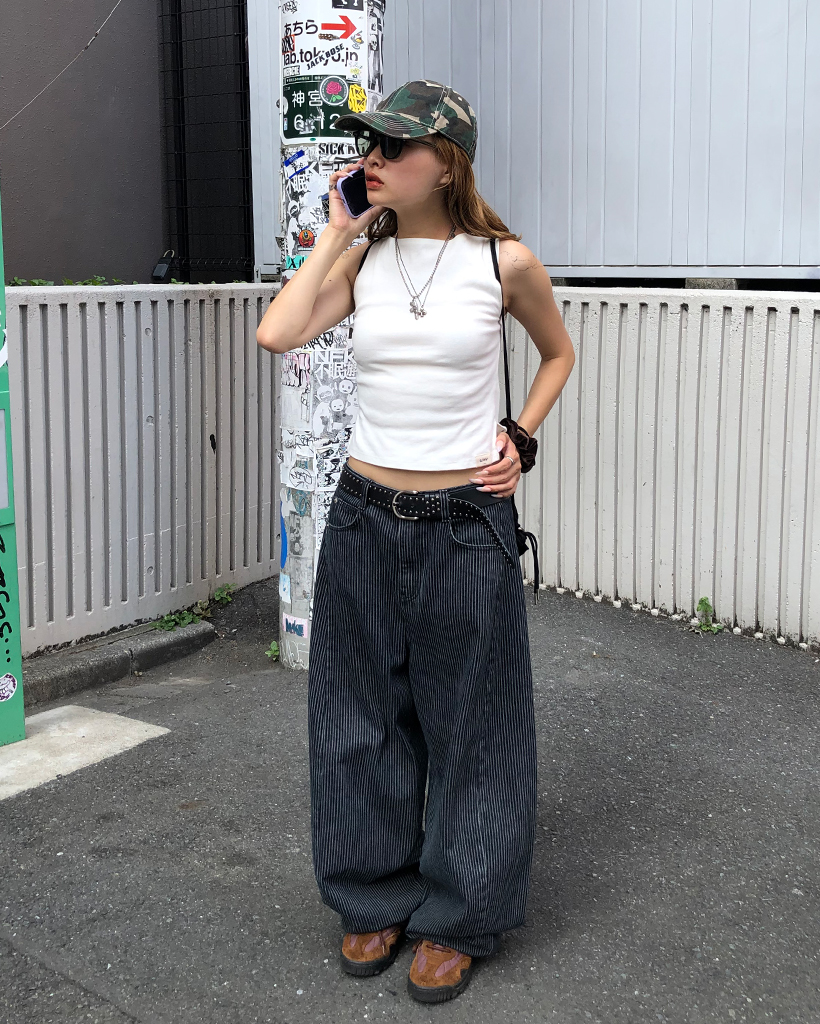 ストライプワイドコットンパンツ | ファッション通販サイト NUGU