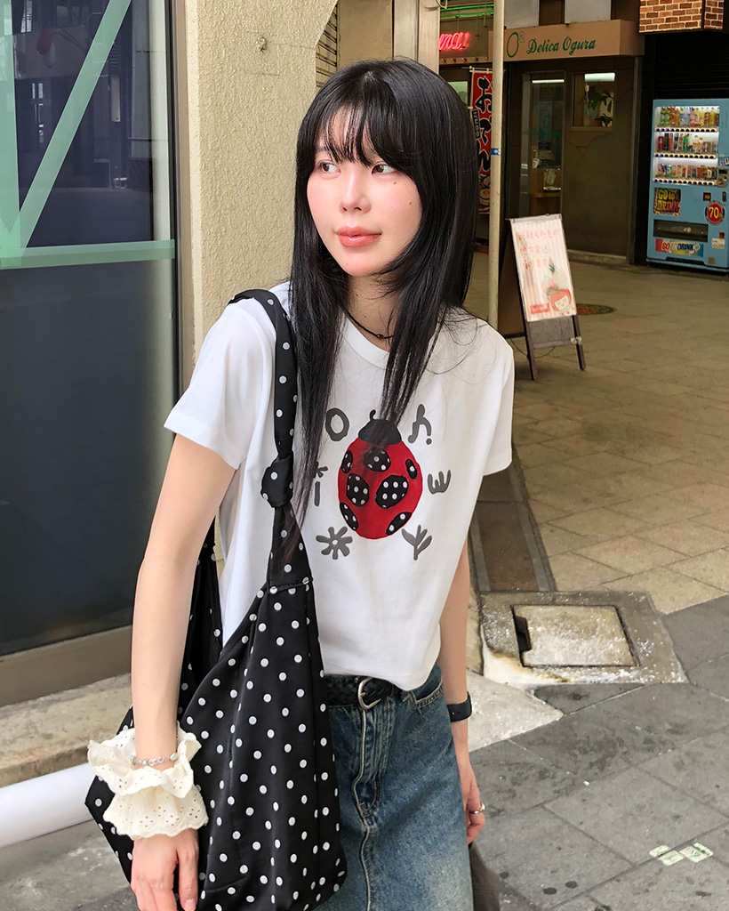トップス oheshio APPLE DOT OVERFIT T-SHIRT OHESHIO】APPLE DOT OVERFIT T-SHIRT オーバーフィットTシャツ T