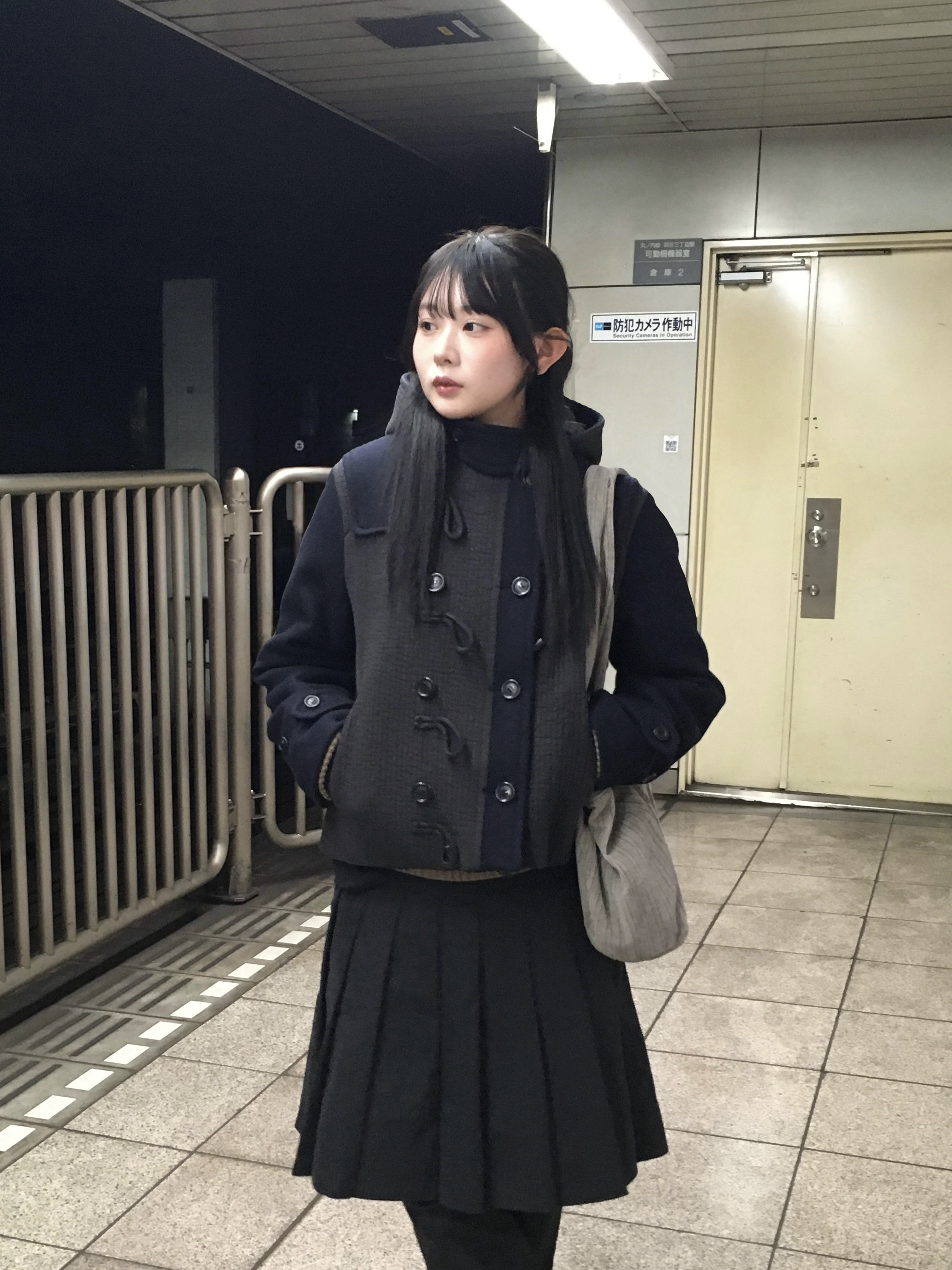 [rino x OHESHIO] PADDED DUFFLE WOOL COAT, NAVY