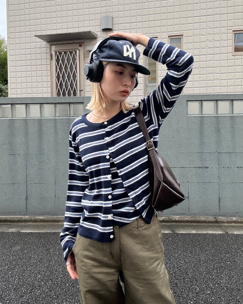 ボーダーキャミソールカーディガンセット