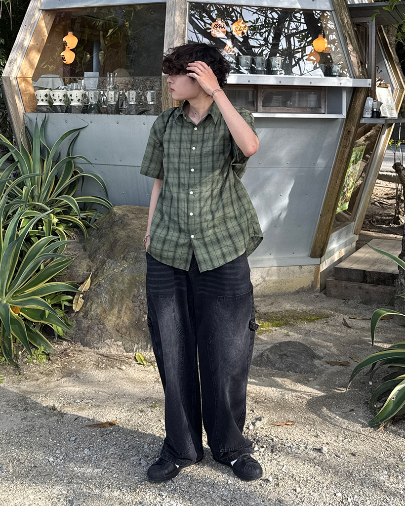 ワークダブルニースーパーワイドデニムパンツ | ファッション