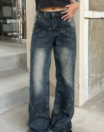 美品　Lig.リグドット ワイドデニム　Sサイズ スリットポイントワイドデニムパンツ | ファッション通販サイト NUGU