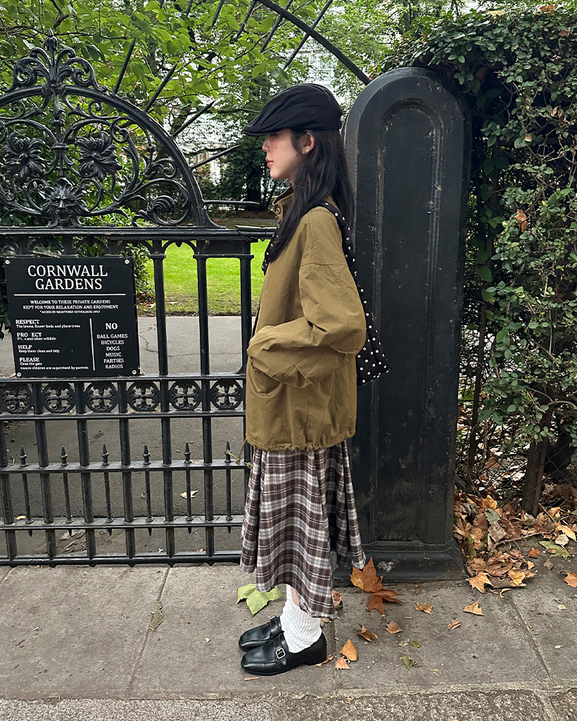 カジュアルオーバーフィットヴィンテージジャケット | ファッション