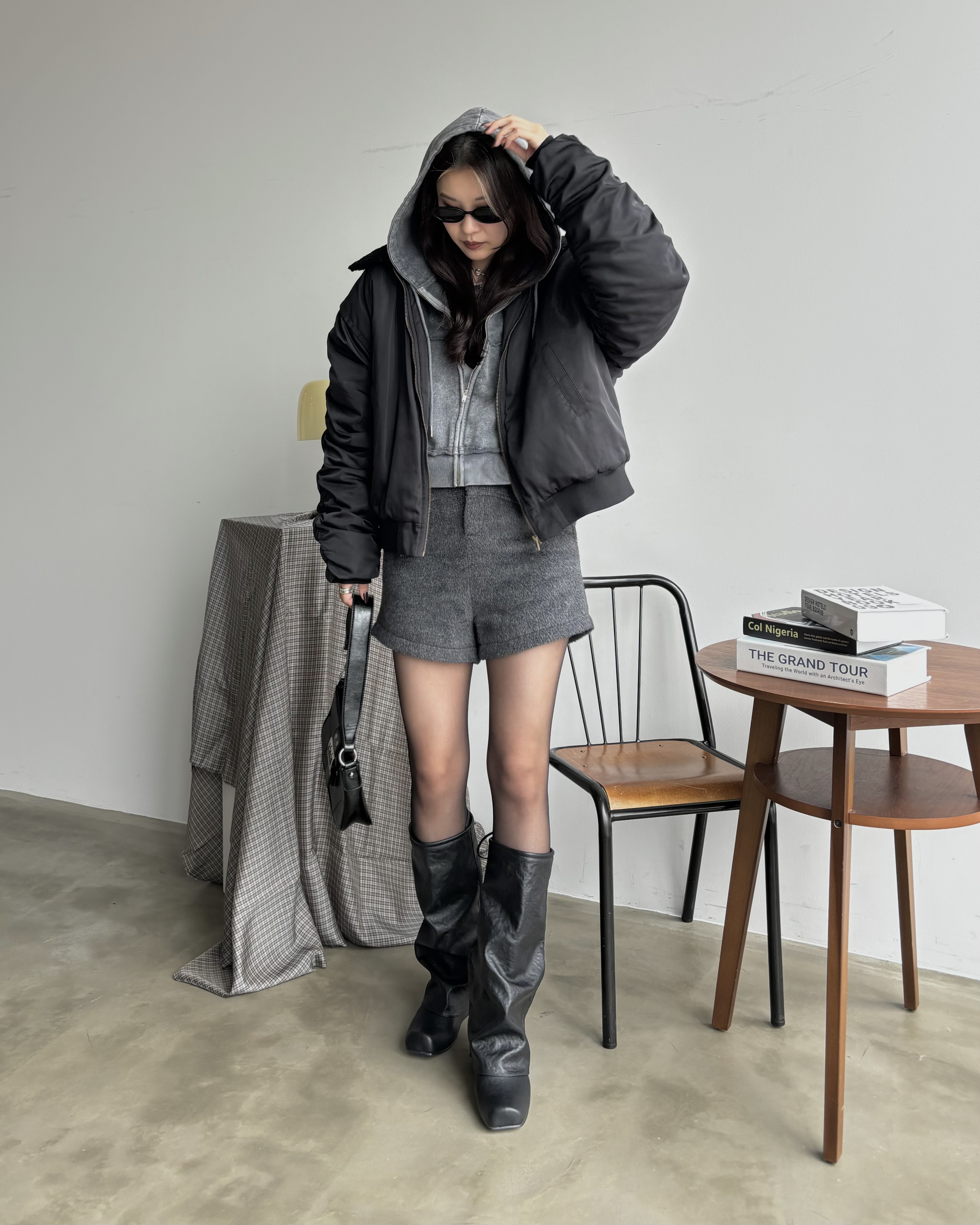 【セットアップ可】ウール混ショートパンツ